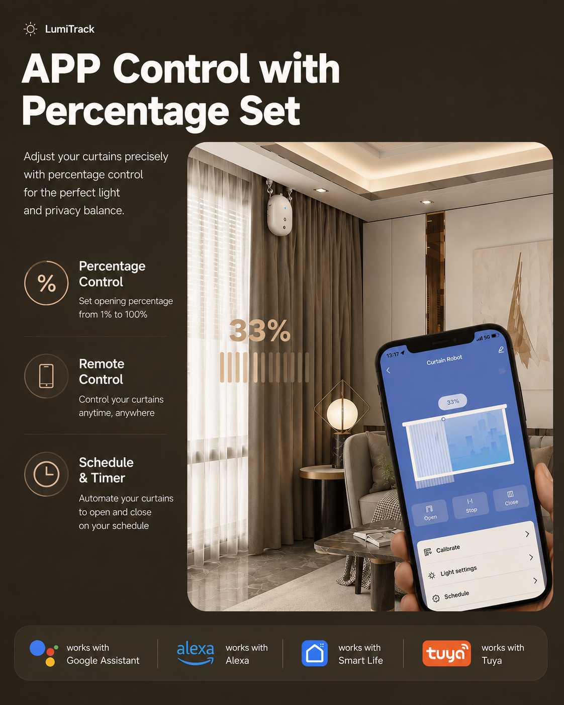 LumiTrack™ Smart Curtain Robot