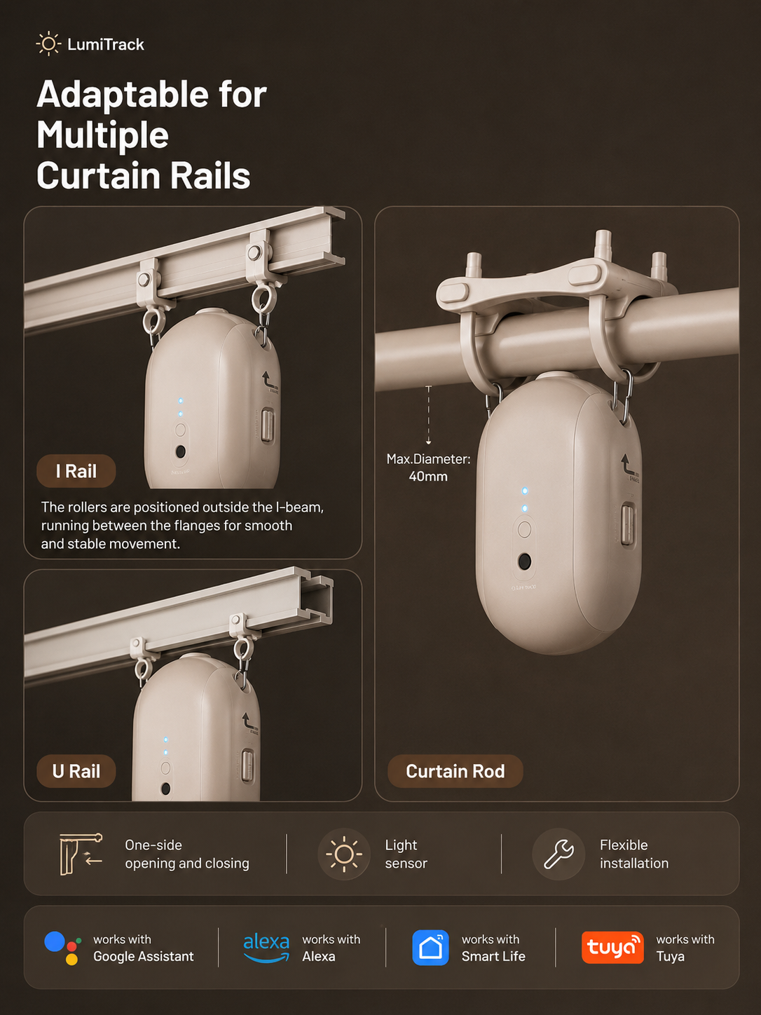 LumiTrack™ Smart Curtain Robot