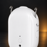 Close-up of LumiTrack Lite metal rail hooks and white housing
