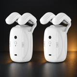 LumiTrack Pro Duo set with two curtain openers on a graphite background